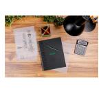 Greenbook cahier recyclé et recyclable en carte souple 350 g/m2 - A5+ 16 x 21 cm 160 pages Ligné perforation 6 trous - Papier Clairefontaine recyclé 90 g/m2 - Noir - New - Noir