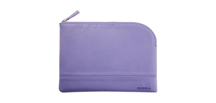Rhodiarama pochette zippée en simili cuir - taille M (16x22 cm) - Iris