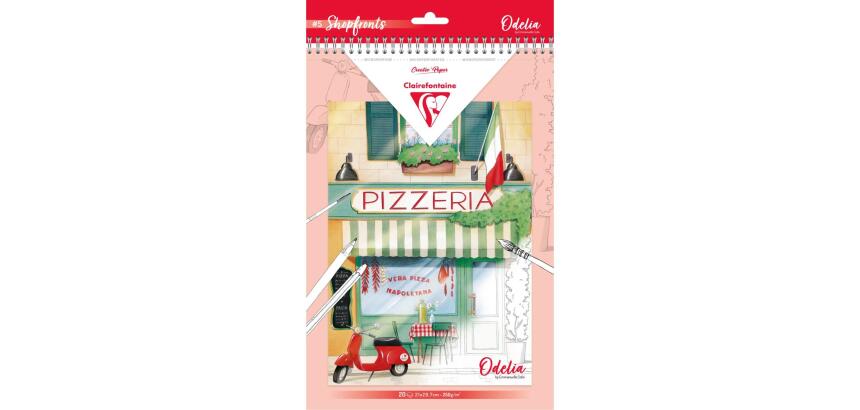 ODELIA, Bloc de coloriage multi-techniques de 20 feuilles A4 250g, Les vitrines