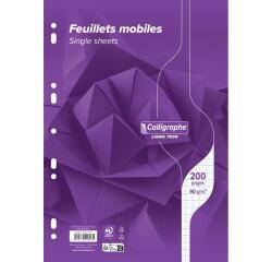Feuillets mobiles sous film 7000 A4 200 pages perforées grands carreaux 90 g