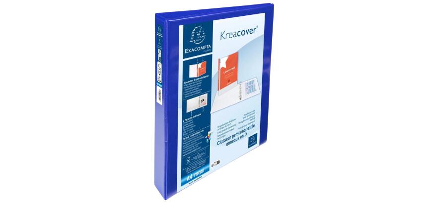 Classeur PP personnalisable Kreacover - 2 anneaux en D 25mm - A4 maxi