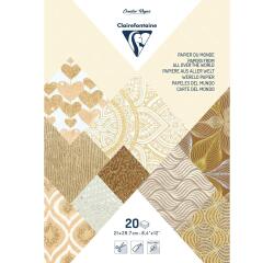 PAPIER ARTISANAL, Bloc encollé de 20 feuilles au format 21x29,7cm