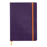 Rhodiarama carnet souple AUBERGINE A5 160 pages ligné papier ivoire 90 g/m2, fermeture élastique - Aubergine