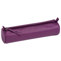 CUIR TEINTÉ Trousse Ø5,5x22 cm Violet