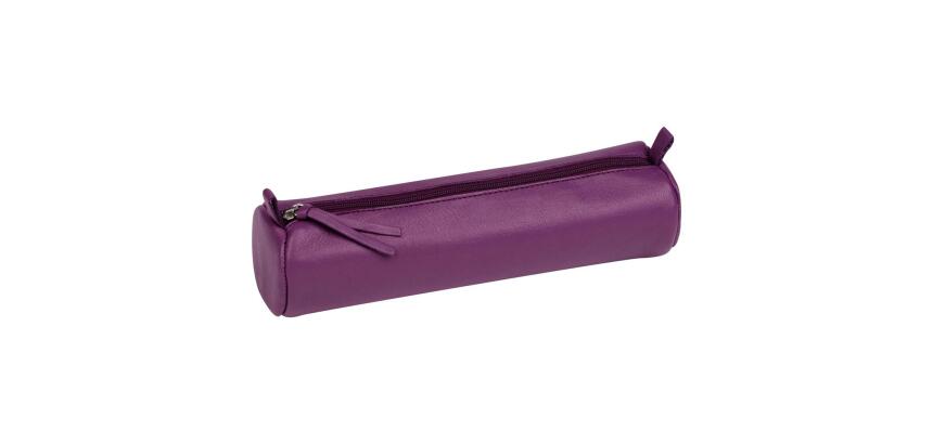 CUIR TEINTÉ Trousse Ø5,5x22 cm Violet
