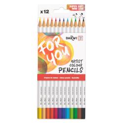 Darwi For You boite de 12 crayons de couleur standards - Assortiment
