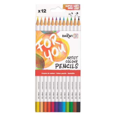 Darwi For You boite de 12 crayons de couleur standards - Assortiment