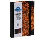 Carnet Marbre 170x110, 192 pages lignées - Orange