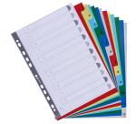 Intercalaires imprimés numériques polypropylène 12/100e - 12 positions - A4 - Assorties vives