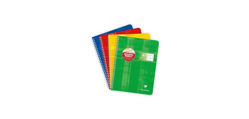 Cahier reliure intégrale déficients visuels 17x22cm 100 pages grands carreaux noirs 2,5mm agrandis 10x10 Couleur aléatoire - Assortis