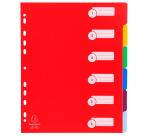 Register A4 Maxi PP 300µ, 6 neutrale Taben - Farben sortiert
