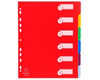 Register A4 Maxi PP 300µ, 6 neutrale Taben - Farben sortiert