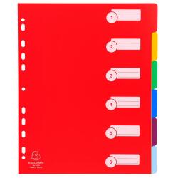 Dividers PP A4+ 0.3mm 6 Part - Assorted colours