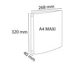 Classeur 4 anneaux plastifié Exacompta Crystal A4 maxi - Dos 4 cm transparent