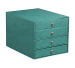 Rhodiarama trieur 4 tiroirs simili cuir italien 24,8x32,7x22,8 cm - Eau