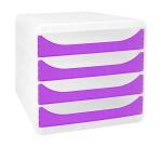 Módulo individual BIG-BOX para documentos A4 + con 4 cajones, ultra-rígido y con stop de seguridad y con stop de seguridad - CHROMA LINE (translucido)