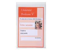Estuche protector de Tarjeta de estudiante 2 Caras 75x120 PVC 20/100º - Cristal