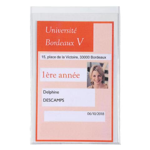 Estuche protector de Tarjeta de estudiante 2 Caras 75x120 PVC 20/100º - Cristal