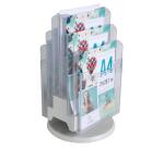 Distributeur de prospectus tourniquet de table 6 Compartiments A4 - Cristal