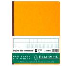 Piqûre 32x25cm à tête paresseuse 8 colonnes sur 1 page - 31 lignes - 80 pages - Couleurs assorties
