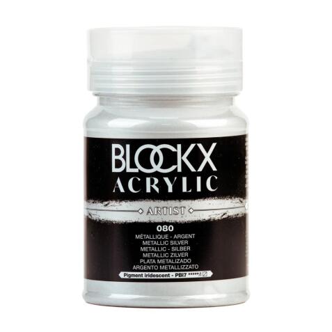 Peinture acrylique fine pot 500ml - Argent métallisé