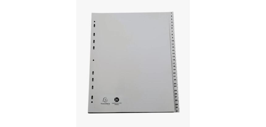 Separadores Separadores con pestañas impresas polipropileno 12/100º - Gris - Gris