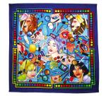 Carré 100% soie - 90x90cm Make-up - Blanc