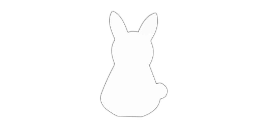 Symbole lapin 20.5cm - Blanc