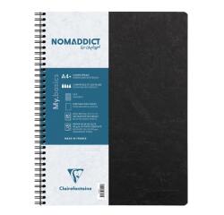 Carnet reliure intégrale Age Bag A4+ 160 pages détachables perforé 4 trous petits carreaux - Noir