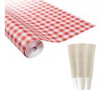 TABLECLOTHS ROLLS DAMASK L118x10 m GINGHAM - Red Vichy