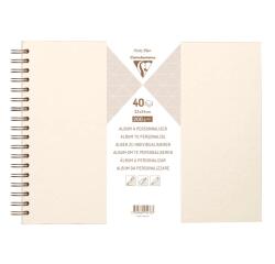 Album à personnaliser de 40 feuilles 200g/m2 au format 32x24cm - Ivoire irisé