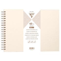 Album à personnaliser de 40 feuilles 200g/m2 au format 32x24cm - Ivoire irisé