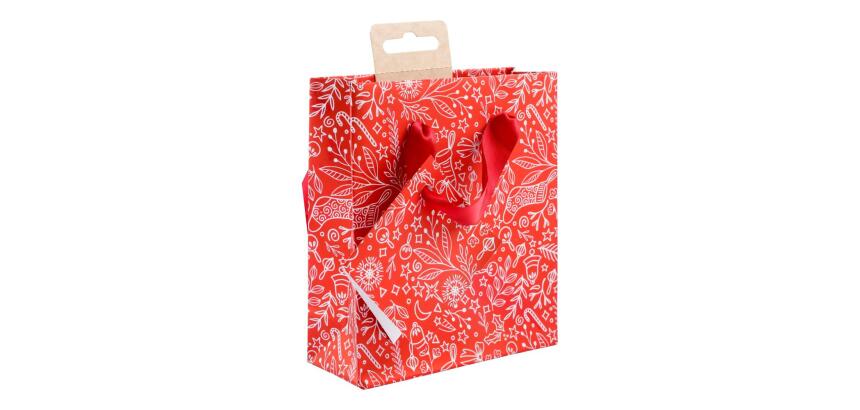 Premium sac petit rouge & blanc 12x4,5x13,5 cm - Rouge