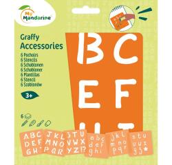 Set de 6 pochoirs enfants, Alphabet - Orange