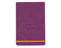 Rhodiarama Webnotepad rembordé rigide A5 192 pages ligné microperforé papier ivoire 90g fermeture élastique - Violet