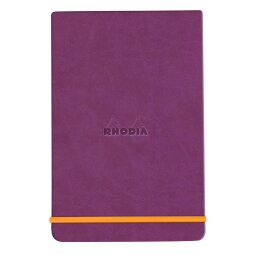 Rhodiarama Webnotepad rembordé rigide A5 192 pages ligné microperforé papier ivoire 90g fermeture élastique - Violet