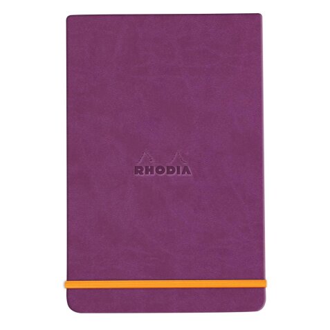 Rhodiarama Webnotepad rembordé rigide A5 192 pages ligné microperforé papier ivoire 90g fermeture élastique - Violet