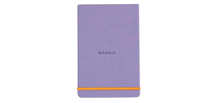 Rhodiarama Webnotepad rembordé rigide 9x14 cm 192 pages ligné microperforé papier ivoire 90g fermeture élastique - Iris