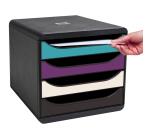 Exacompta Titane Big Box Filing Module, 4 Drawers - Assorted colours
