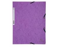 Exacompta Elasticated Folder, 3-Flap, 400gsm Pressboard, A4 - Purple