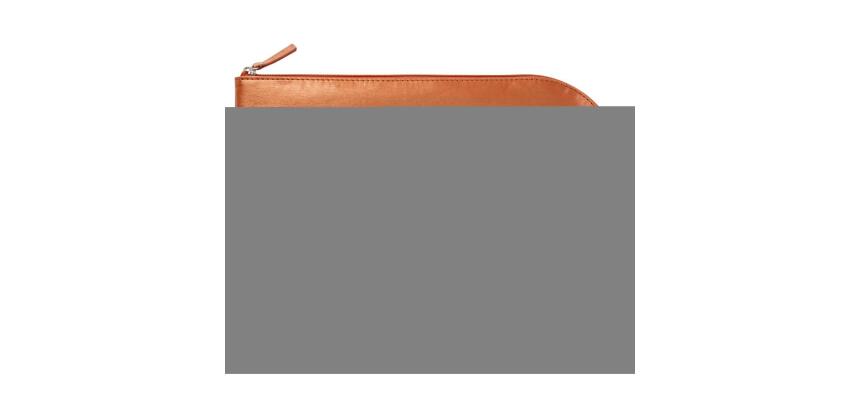 Rhodiarama pochette zippée en simili cuir - taille L (21x28 cm) - Cuivre