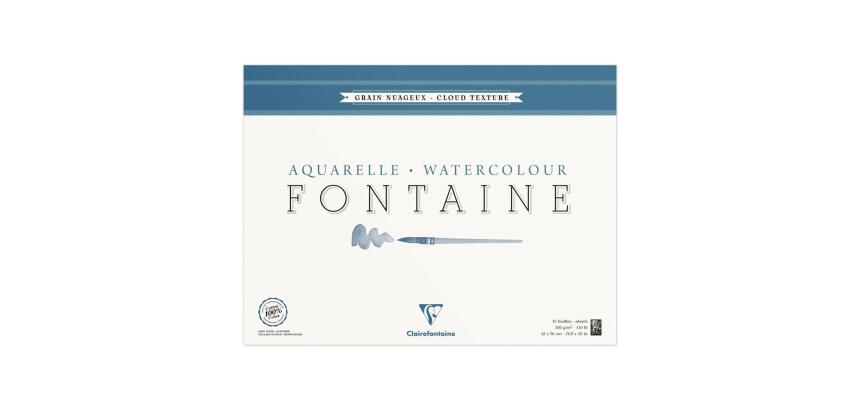 Fontaine bloc collé 4 côtés 15F 42x56cm 300g grain nuageux