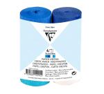 PAPIER CREPON IGNIFUGE, 4 bandes au format 5cmx10m - Assortiment bleu