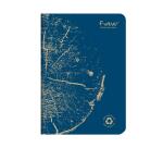 Carnet piqué FOREVER PREMIUM 100% recyclé A5 96 pages ligné papier recyclé blanc 90 g - Bleu cobalt