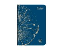 Carnet piqué FOREVER PREMIUM 100% recyclé A5 96 pages ligné papier recyclé blanc 90 g - Bleu cobalt