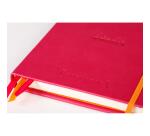 Rhodiarama Goalbook rembordé rigide A5 240 pages dot papier blanc 90g - Framboise