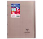 Cahier piqué Koverbook A4 48 pages grands carreaux couverture polypropylène transparent - Assortis