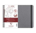 My.Notes Age Bag cahier reliure intégrale à marges détachables B5 paysage 120 pages détachables ligné + cadre en-tête - Gris