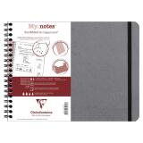 My.Notes Age Bag cahier reliure intégrale à marges détachables B5 paysage 120 pages détachables ligné + cadre en-tête - Gris