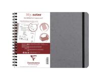My.Notes Age Bag cahier reliure intégrale à marges détachables B5 paysage 120 pages détachables ligné + cadre en-tête - Gris